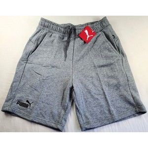 PUMA Essential Men's Sweat Bermuda Shorts Large Gray Regular Fit Cotton Terry